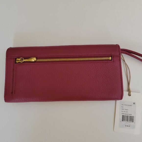 HOBO Era Wristlet Leather Clutch Wallet in Sangria - Picture 7 of 15